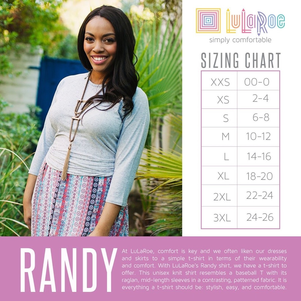 Women’s 2XL Lularoe Randy Raglan Tee - Picture 3 of 5
